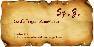 Szőnyi Zamfira névjegykártya